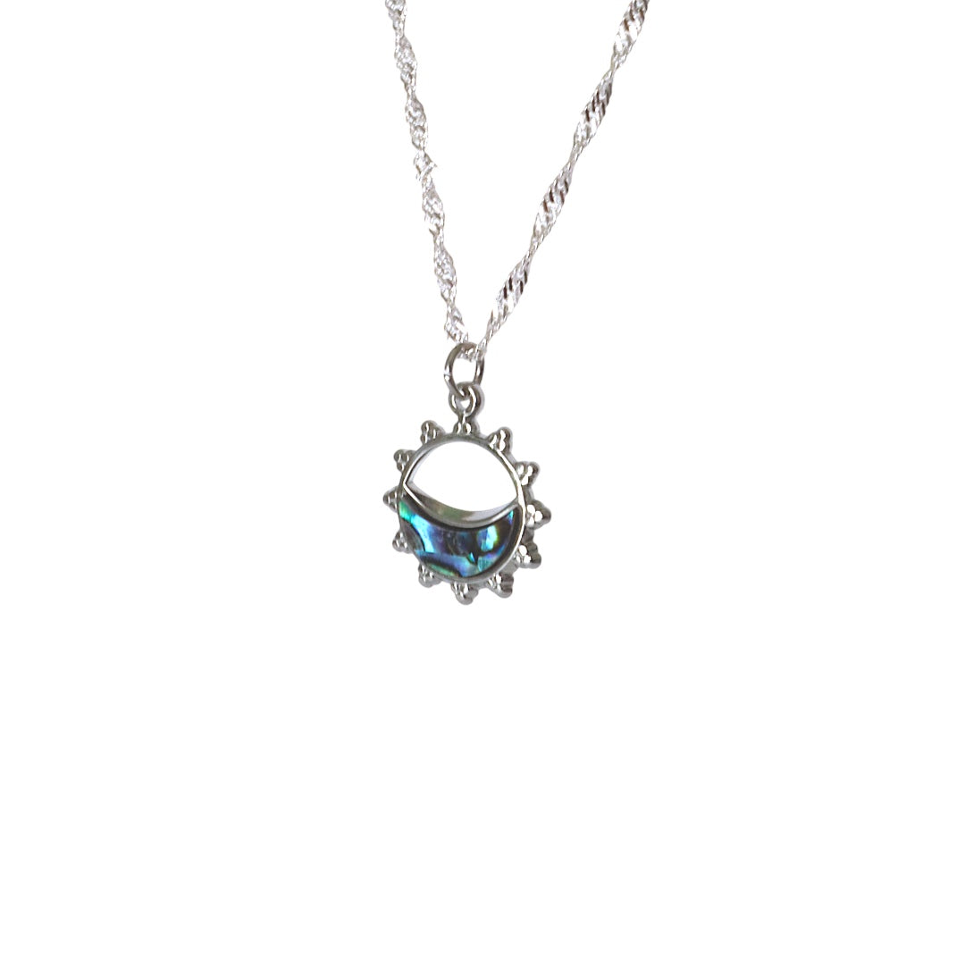 OCEAN MOONRISE Abalone Necklace Silver