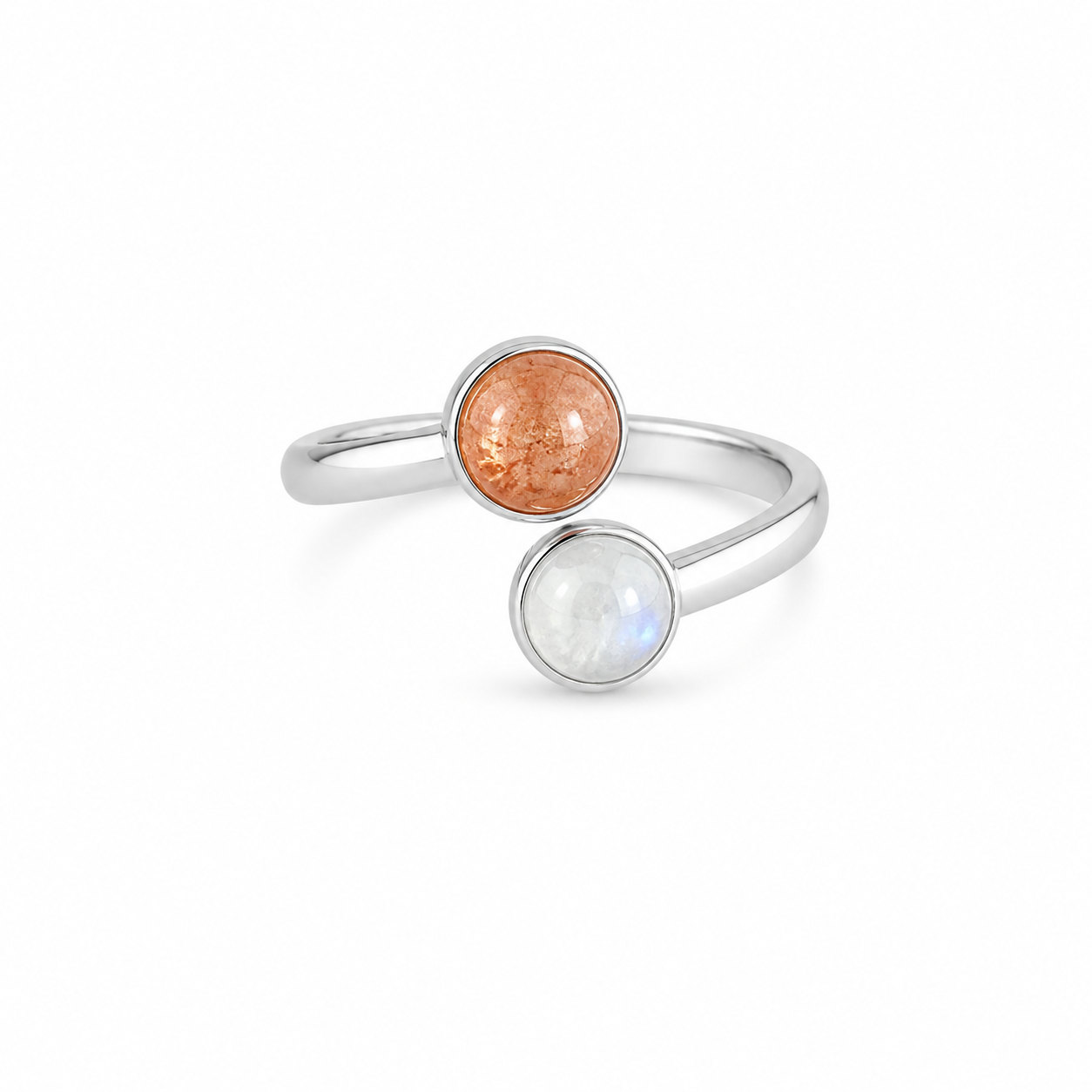 ELYSIA Sunstone and Moonstone Ring Silver