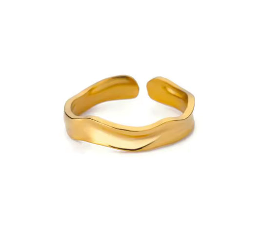 TIDES Irregular Minimal Ring Gold