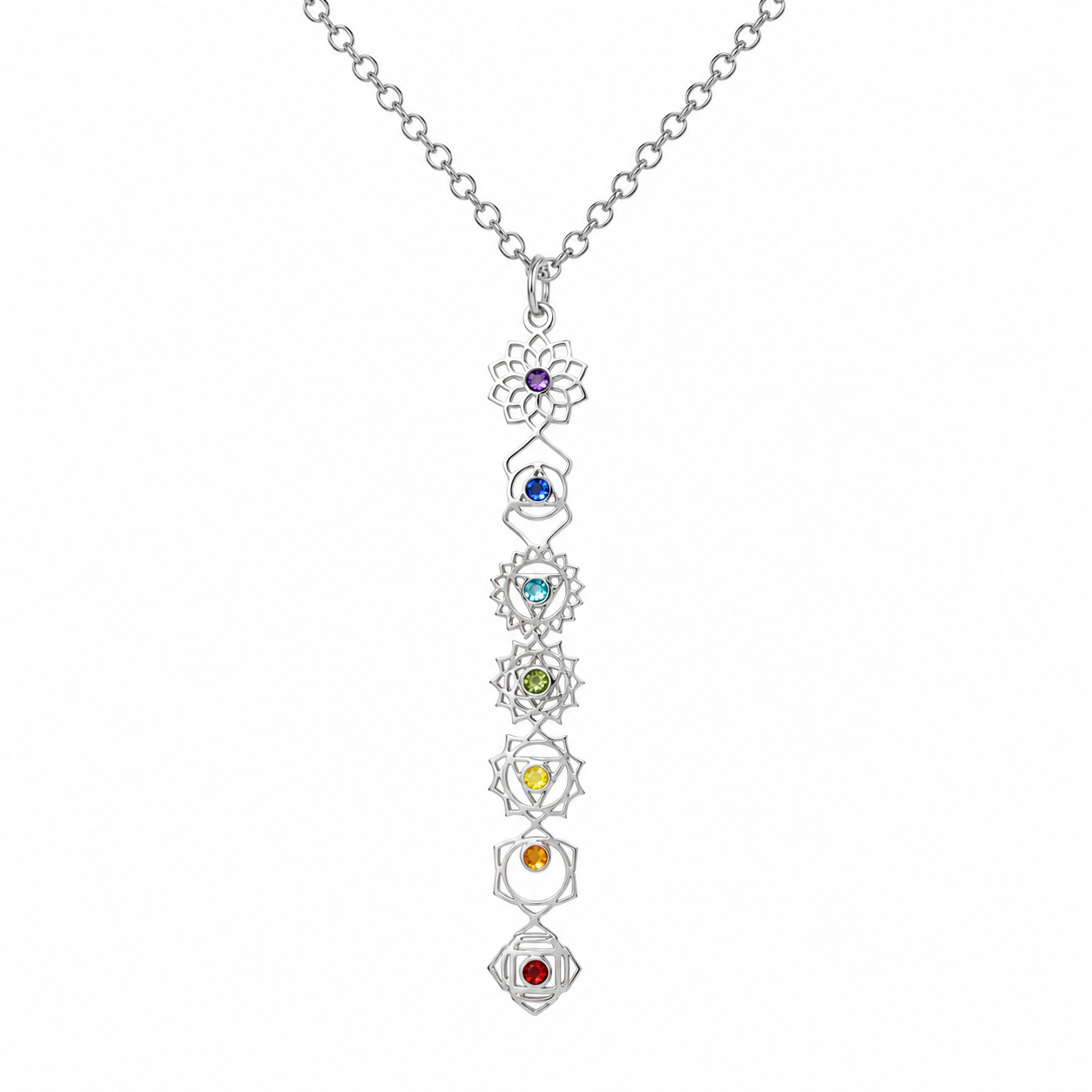 ALIGNMENT Chakras Necklace Silver