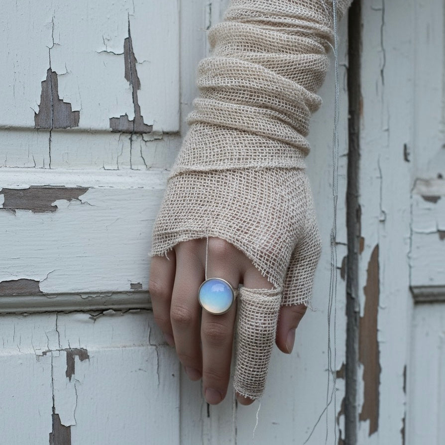 AYA Opalite Statement Ring Silver