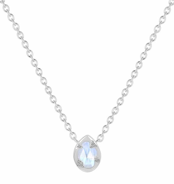 HERA Moonstone Drop Necklace 925 Silver