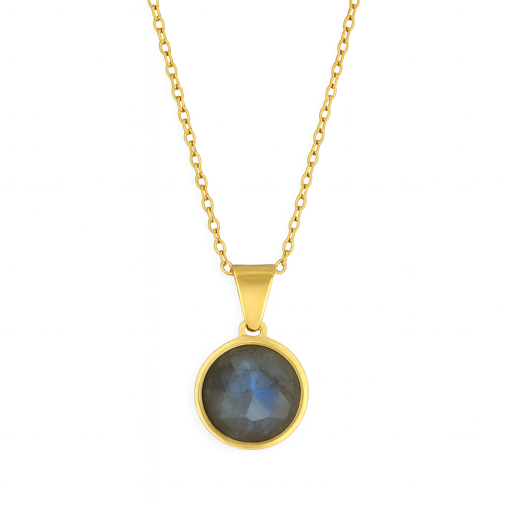 DAYA Faceted Blue Labradorite Necklace Gold