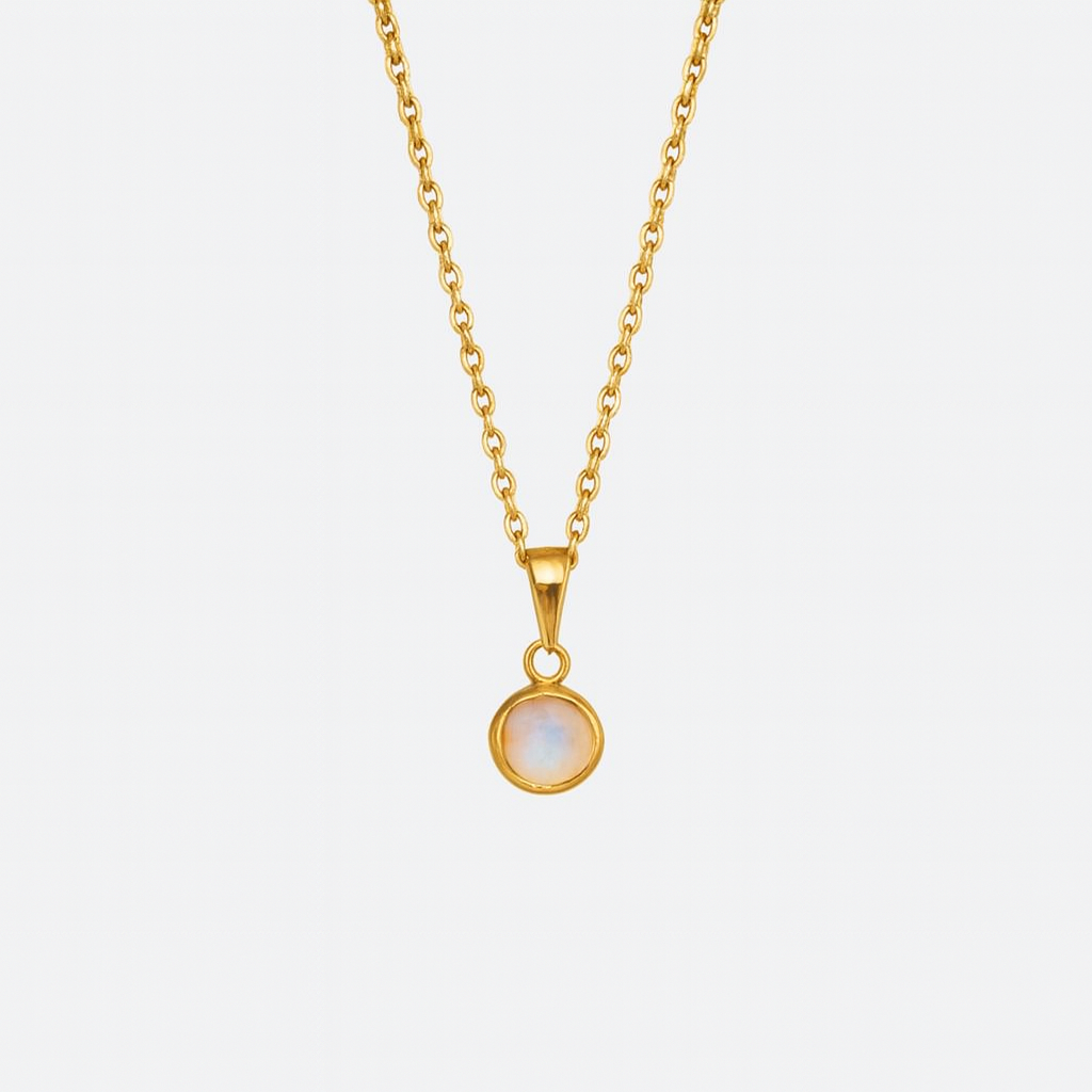 Moonstone Dainty Pendant Necklace - Gold