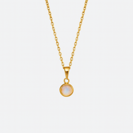 Moonstone Dainty Pendant Necklace - Gold