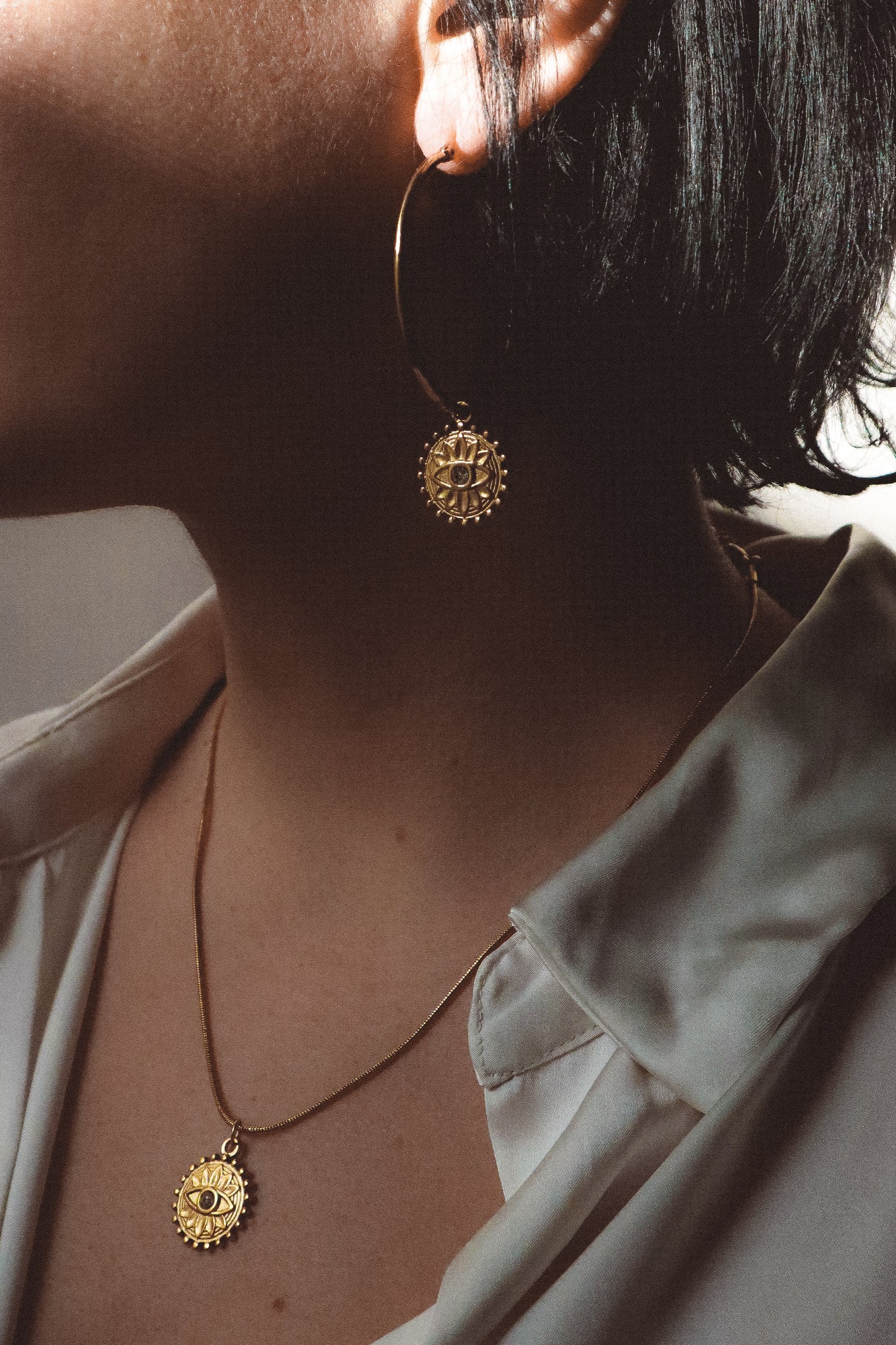 NAZAR Eye Charm Necklace Gold