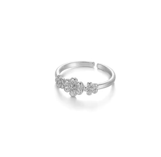 SPRING Flowers Ring Silver