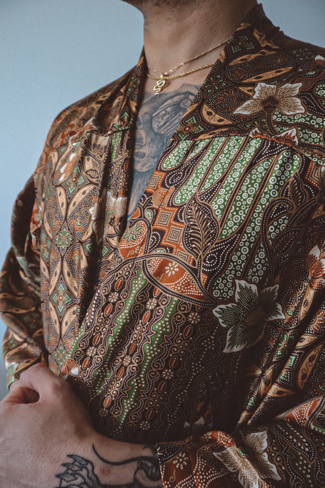 Kimono long marron et doré pour homme - Earth Nomad