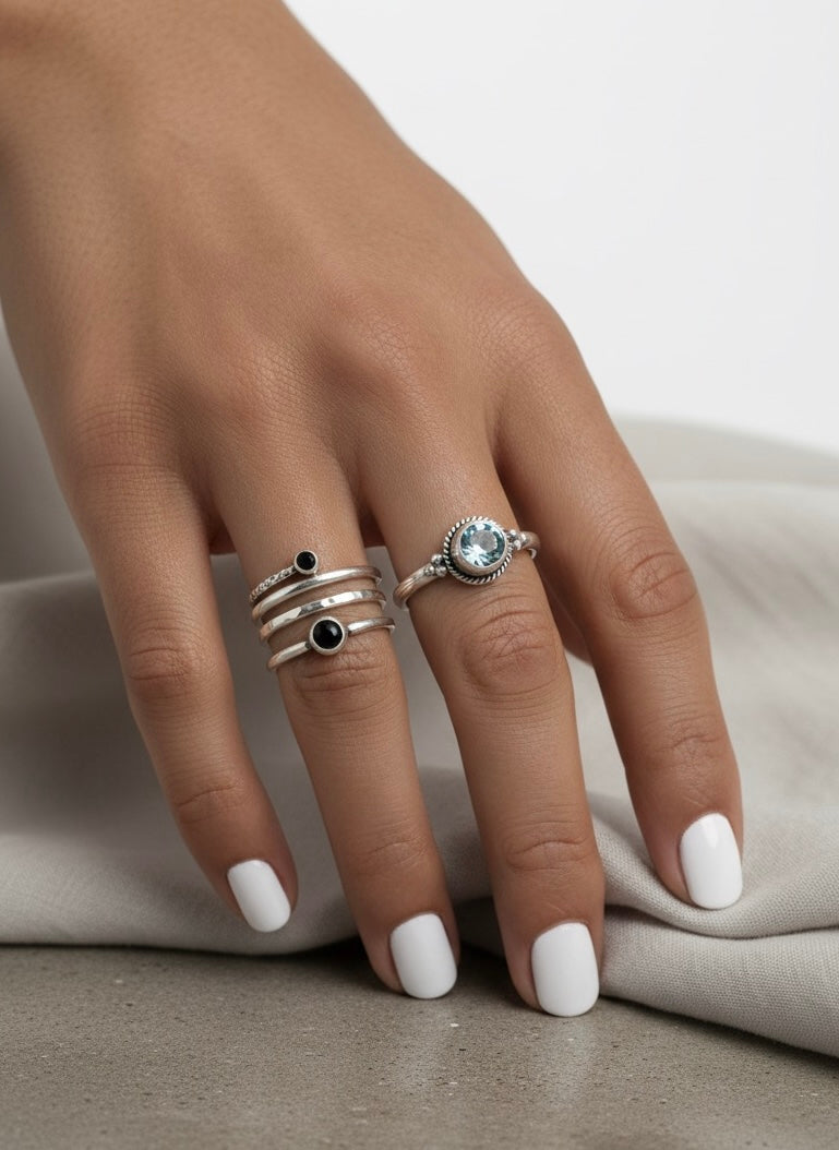Bague topaze bleue traitée ODYSSEY argent 925