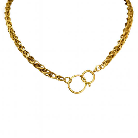 MIA Wheat Chain O Ring Choker Necklace Gold