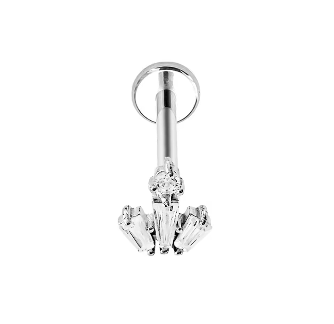 Bijou de corps GEM Push Pin en argent