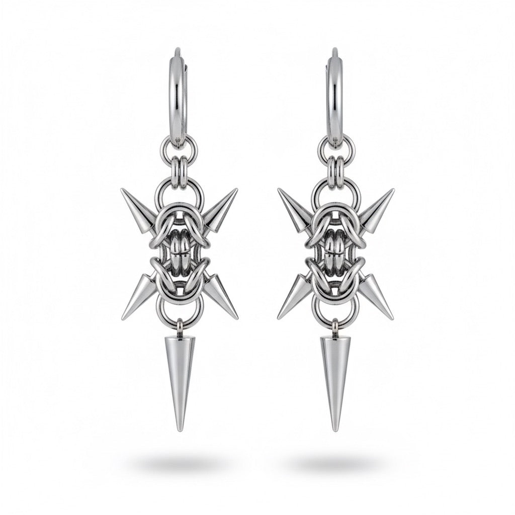 NEXUS Chainmail Hoop Earrings Silver