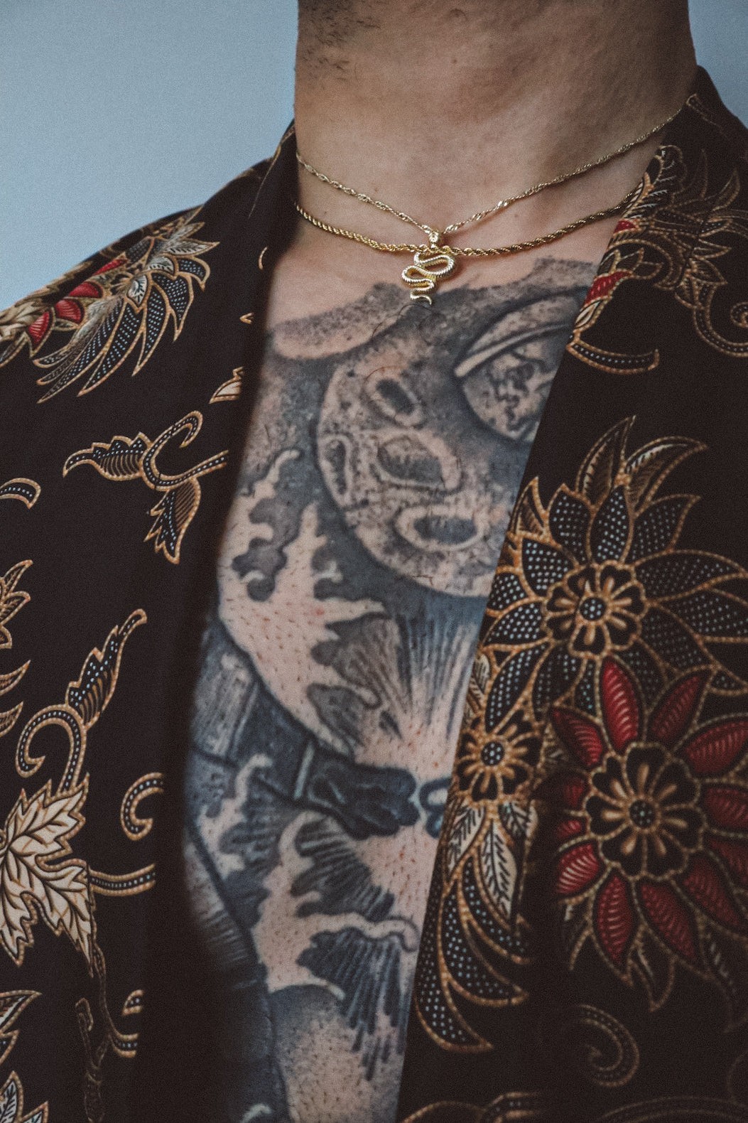 SERPENT Snake Pendant Necklace Gold