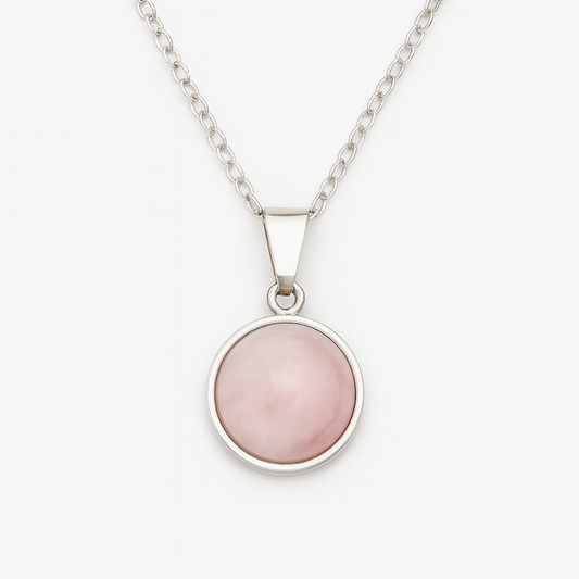 DAYA Rose Quartz Necklace Silver