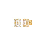 Load image into Gallery viewer, FEMME Zircon Square Stud Earrings Gold

