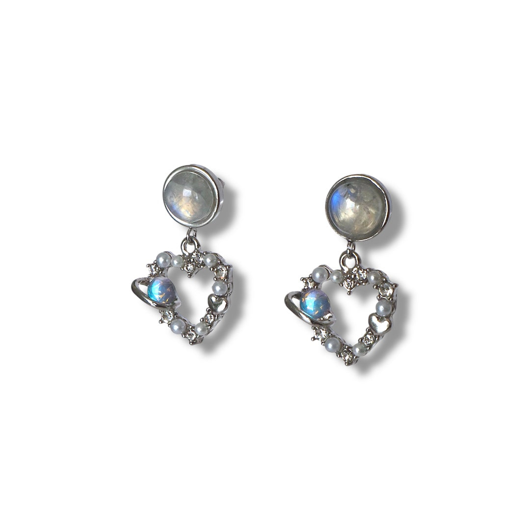 CELESTIAL LOVE Moonstone Earrings Silver
