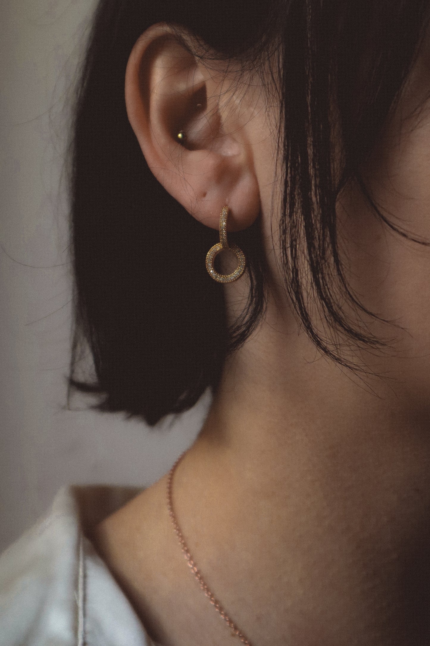 Boucles d'Oreilles Créoles Opalite Argent