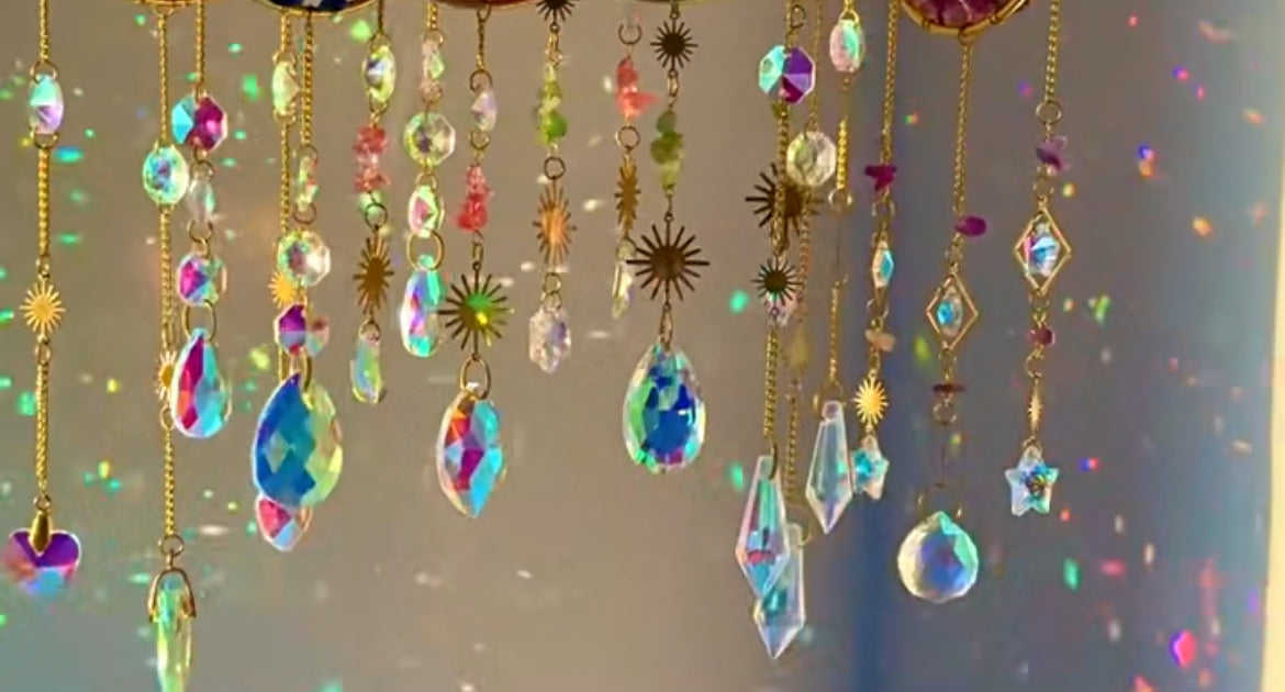 Crystal Crescent Moon Suncatcher