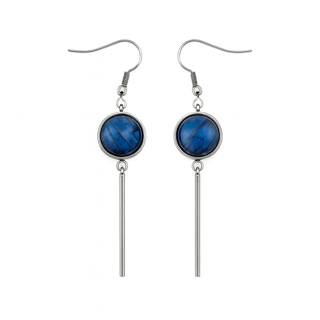 KALA Blue Labradorite Earrings Silver