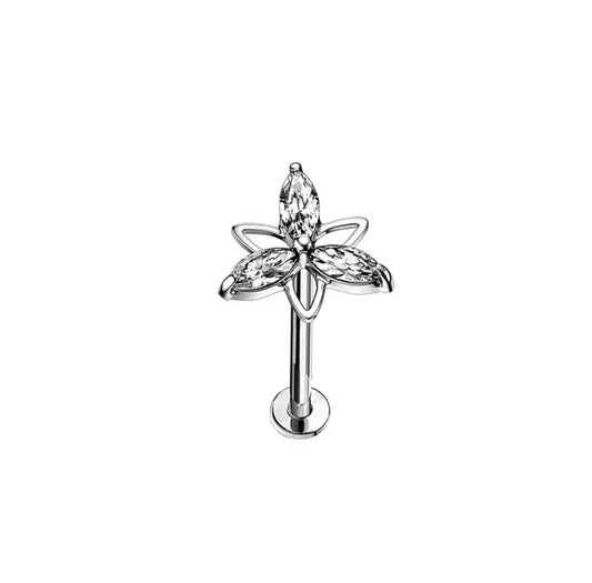 Trillium Push Pin Body Jewelry - Silver