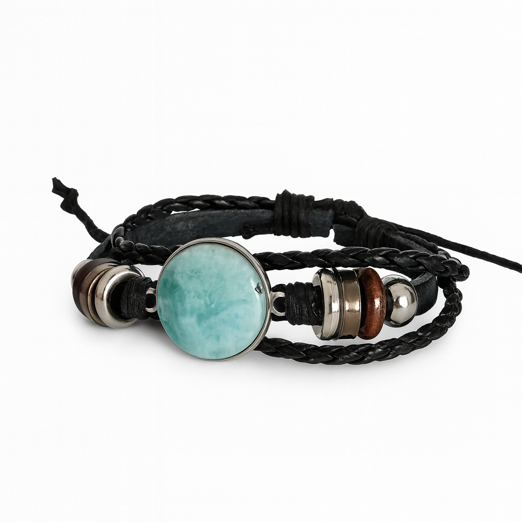 Blue Larimar Beaded Stack Bracelet