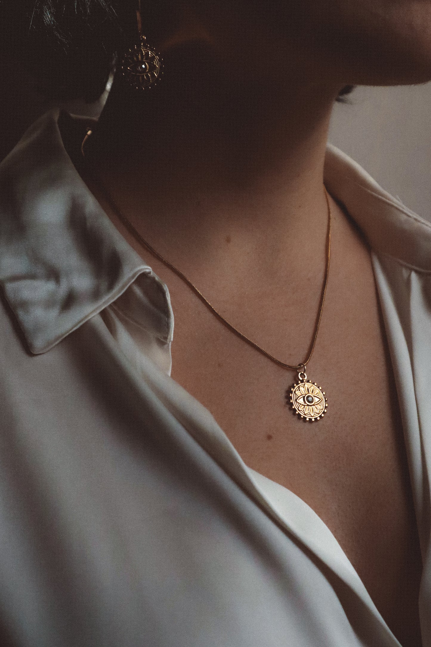 NAZAR Eye Charm Necklace Gold