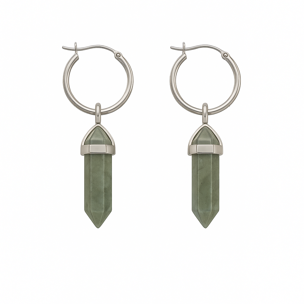 CERCLE Labradorite Hoop Earrings Silver
