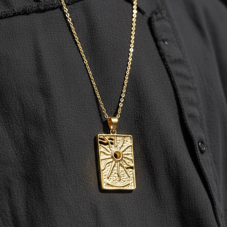 Collier Pendentif Charm Soleil Sunscape - Or