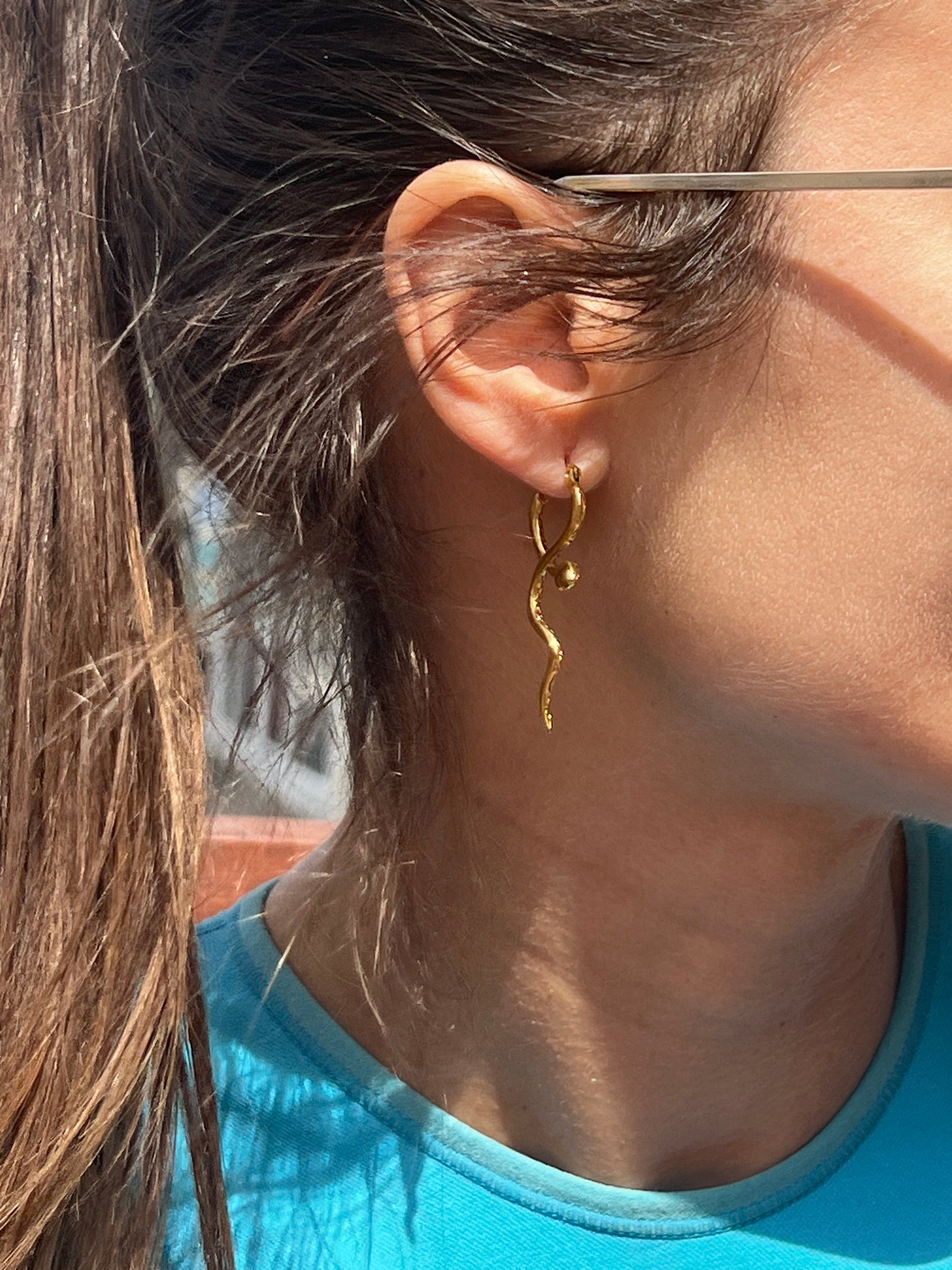 SERPENTIA Snake Huggies Earrings Silver