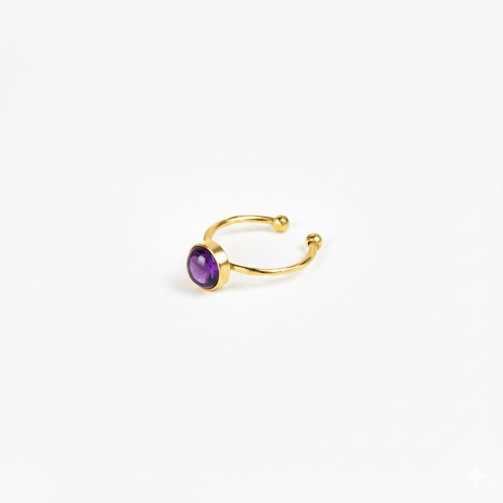 ODESSA Amethyst Minimalist Ring Gold