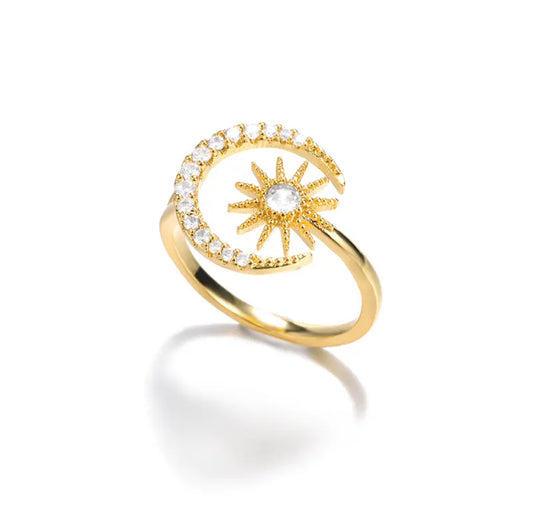 SUN&MOON Zircon Ring Gold