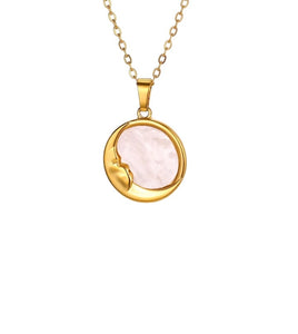 FULL MOON Pendant Necklace Gold