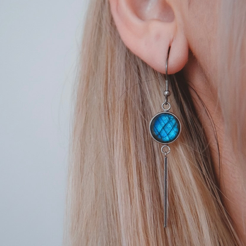 KALA Blaue Labradorit Ohrringe Silber
