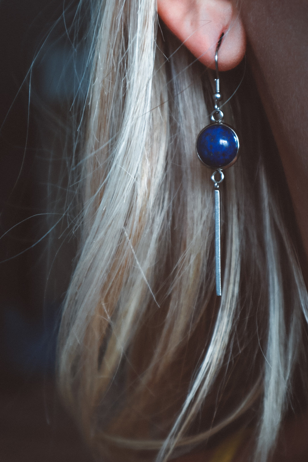 KALA Boucles d'oreilles Lapis Lazuli Argent