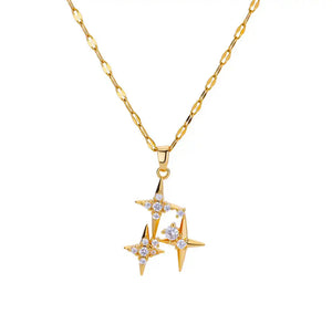 TRIO Star Pendant Necklace Gold
