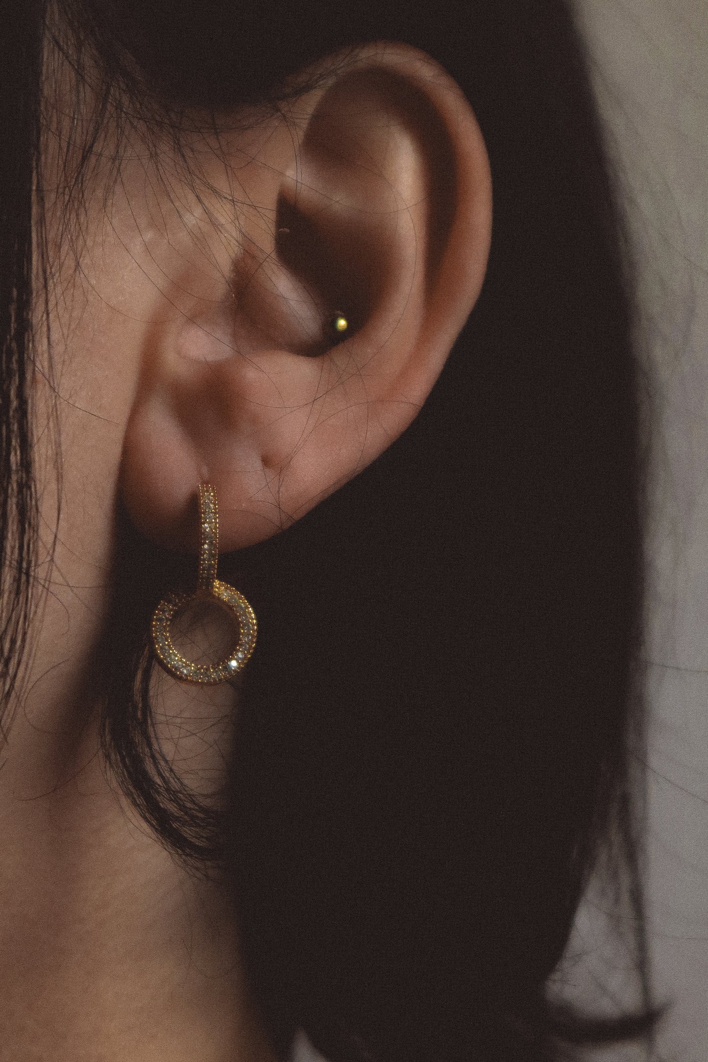 Boucles d'Oreilles Créoles Opalite Argent