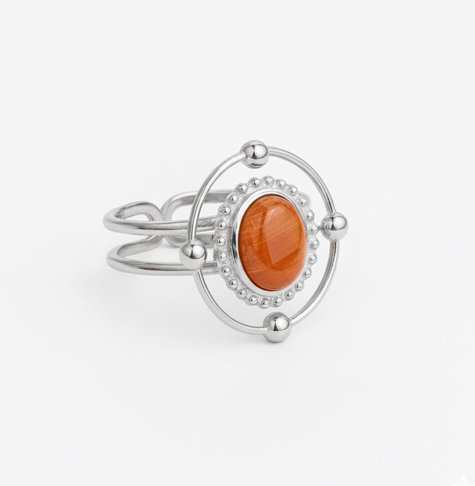 SURYA Sunstone Ring Silver