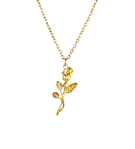 ROSE BLOOM Pendant Necklace Gold