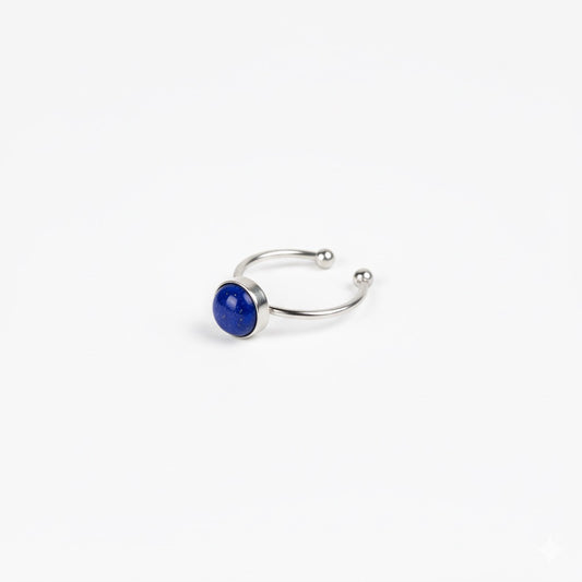 Bague Minimaliste Lapis Lazuli - Argent