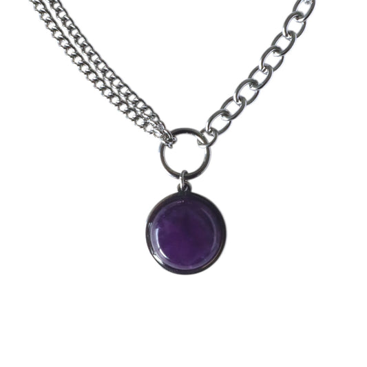 EQUINOX Amethyst O Ring Chain Choker Necklace