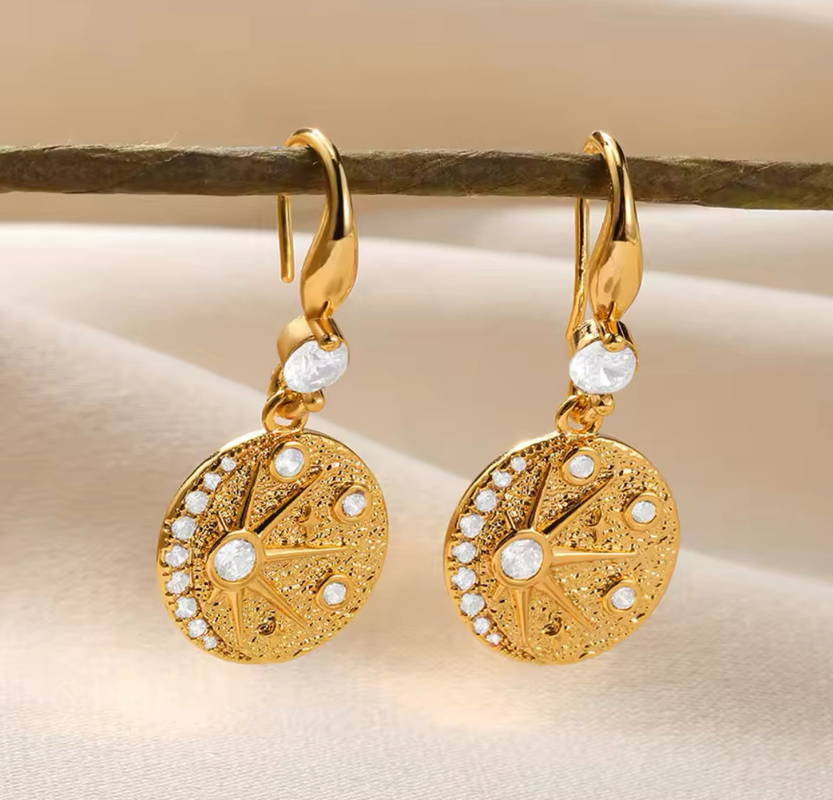 Boucles d'oreilles SUN&MOON Zircon Or