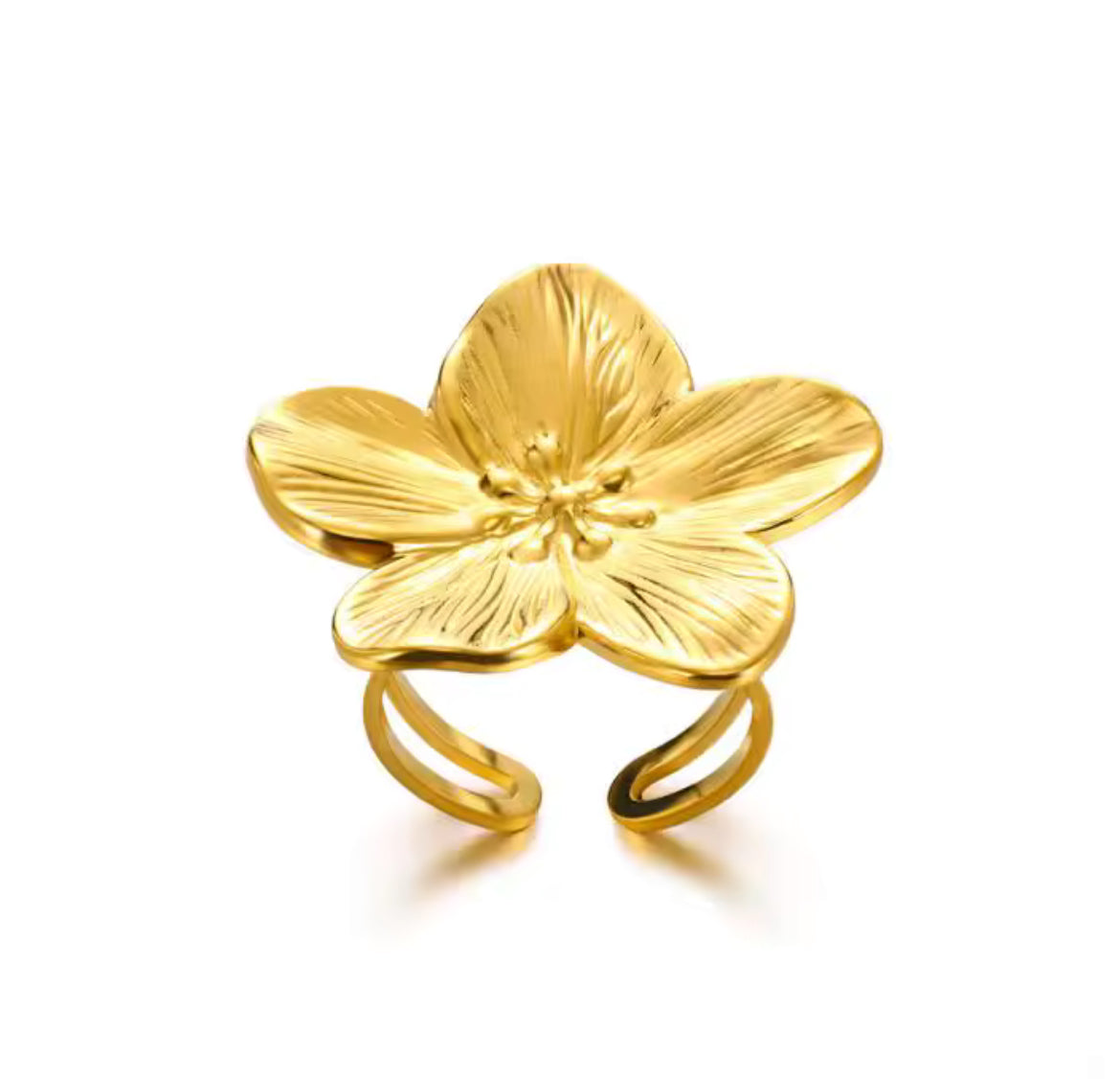 HIBISCUS Flower Ring Gold