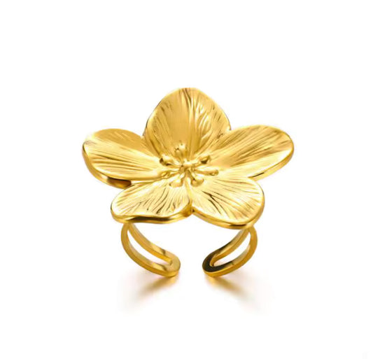 HIBISCUS Flower Ring Gold
