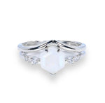 Load image into Gallery viewer, ARANYA Moonstone Engagement Ring Set 925 Silver
