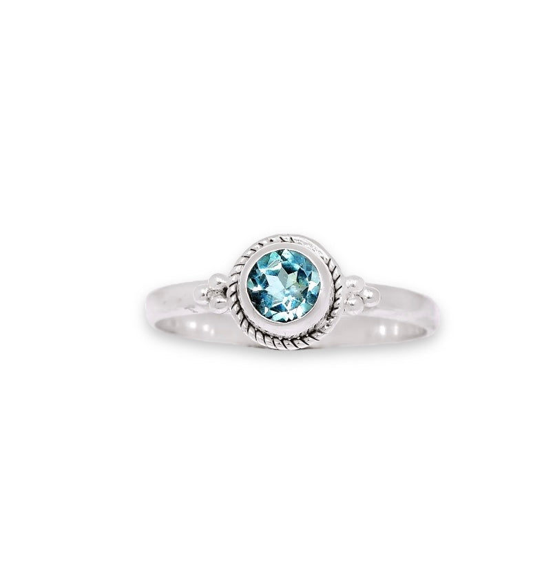 ODYSSEY-Ring mit behandeltem Blautopas aus 925er Silber