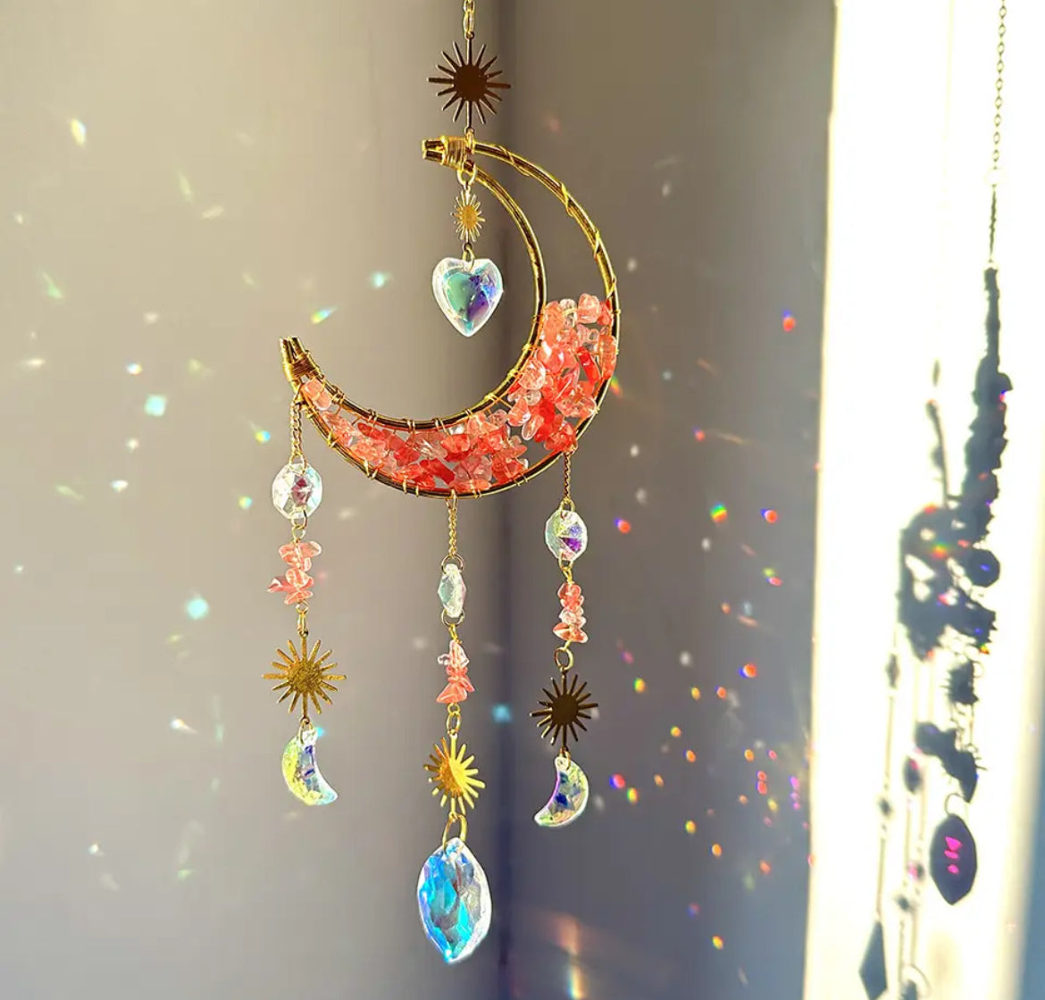 Crystal Crescent Moon Suncatcher