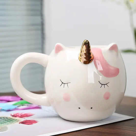 Unicorn Ceramic Mug White or Pink