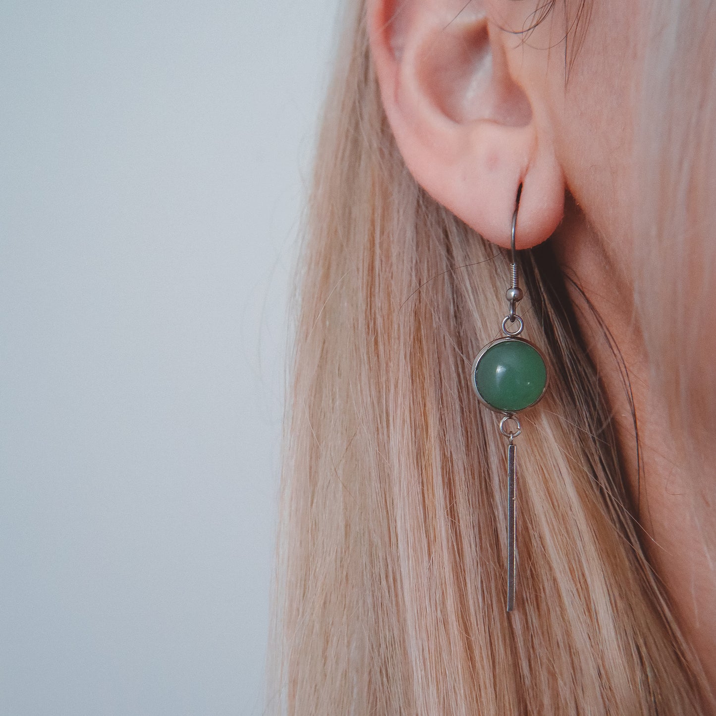 KALA Green Aventurine Earrings Silver