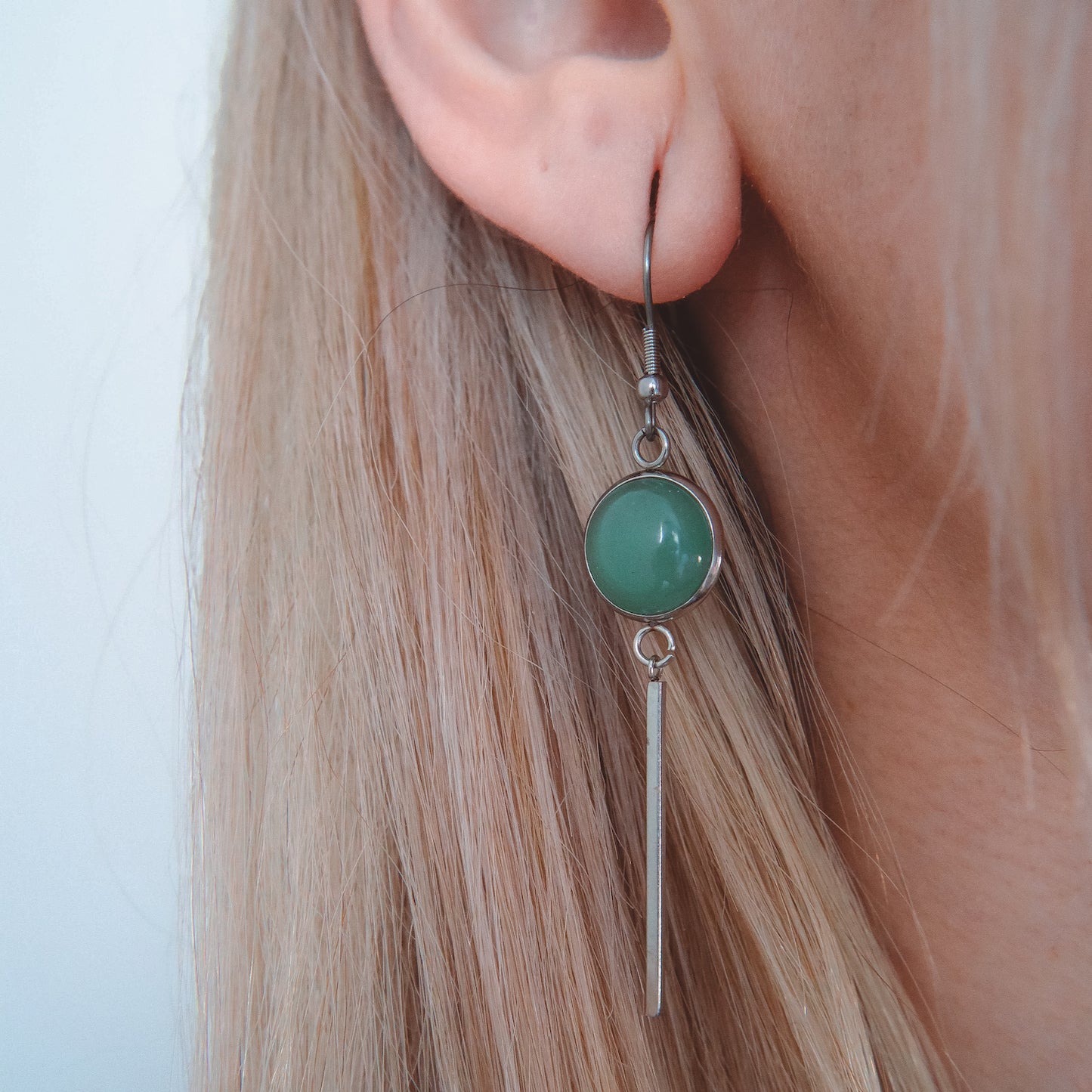 KALA Green Aventurine Earrings Silver