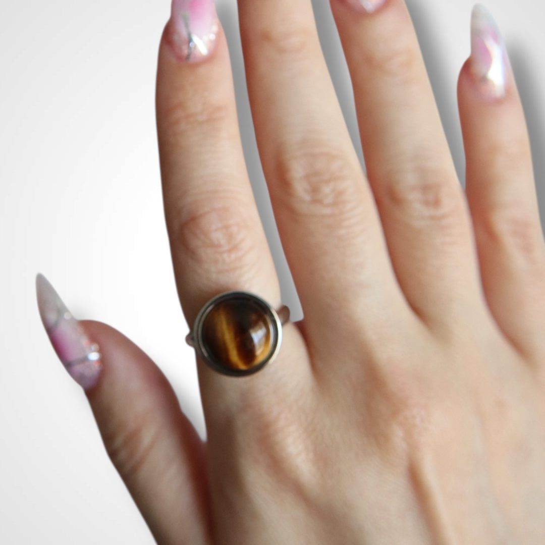 Bague Minimale Pierre de Lune - Argent